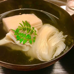 もめん - 鯛そうめん  胡麻豆腐   お出汁が美味しくて、お酒もすすみます。