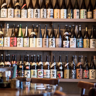 Assortment of over 200 types of shochu