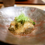 虎白 - 鮑煮とこごみ