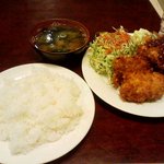 四季 - アジフライ、ハムカツ定食