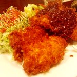 四季 - アジフライ、ハムカツ定食