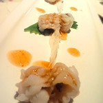 ざんぐり綾富 - 鱧の梅肉ソースがけ