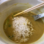 カレーうどん 千吉 - カレースープにご飯を投入