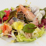 Sashimi-style salad made with fresh fish and shellfish
