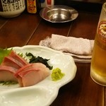 Yosakoi - 生BEERと鰤のお刺身