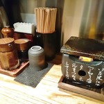 浅草 牛かつ - 卓上調味料にはソースも！