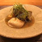 丸新 - 河豚の白子焼に黒アワビの柔らか煮