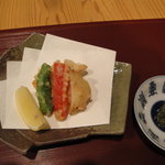 和料理　日和 - 2011年2月揚げ物：しし唐、ピーマン、海老入り筍