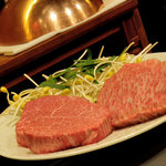 鉄板焼　季流 - お肉（ロースとフィレ）