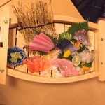 熟成魚と日本酒と藁焼き 中権丸 - お造り舟盛り^ - ^