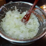 つけ麺もといし - 2011/1　生玉ねぎみじん切り