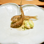 神楽坂 石かわ - 稚鮎とそら豆