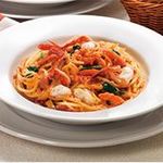 Shrimp and red snow crab tomato cream spaghetti