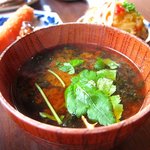Omoya - 青さのしと赤だしの味噌汁