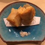 旬菜 おぐら家 - 生桜海老と新生姜の真丈春巻揚げ