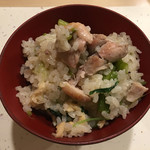 旬菜 おぐら家 - 大山鶏とアスパラの炊き込みご飯