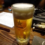 どでん舌 - まずは生ビール♪