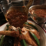 カレー屋アカマル - 夏野菜カレー1180円トッピングささみチーズカツ300円