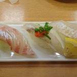 Sushi Hachi - 白身ずくし (真鯛、こち、平目)