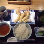 旬菜・旬魚 なかむら - ホワイト海老天ぷら定食(800円)
