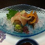 御宿　友喜美荘 - 造り　　　えのはのお造り　地鶏タタキ