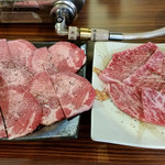 焼肉　時しらず - ネギタン塩＆特選ロース芯(塩)