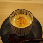 鮨 まるふく - 鰹の酒盗と雲丹の茶碗蒸し