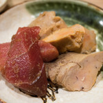 うを徳 - 2017.5 塩釜本鮪ヅケ、下北鮟肝スモーク