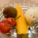 うを徳 - 2017.5 台湾グリーンライチ、ワシントンさくらんぼ、宮崎マンゴー、花山椒アイスクリーム