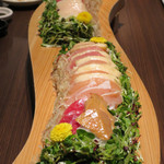 銀座 あまくさ 青山外苑 - 天草大王鶏刺し5種/古閑牧場の極上馬刺し三種