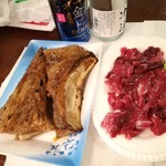 魚仁 - 鮪ホホ肉刺身＋鮪カマ焼き