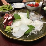 奥ながら - アオリイカのお刺身と蛸ブツ