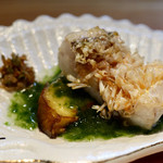 明道町中国菜 一星 - 甘鯛、水ナス、生海苔のソースとちりめん山椒