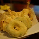 とんとんみ - 紅芋とゴーヤの天ぷら