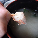 鏡山温泉茶屋 美人の湯 - 味噌汁は魚介、カニの出汁