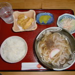手作り餃子月美亭 - 入豚うどん定食(葱抜き)