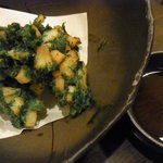 和彩厨房 KATURA - 新物青海苔と貝柱のかき揚げ