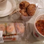 アールエフワン - 海老の生春巻き、唐揚げ、トマトスープ
