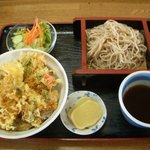 忍者そば　五エ門　伊勢崎 - そばと天丼がセットの五エ門定食740円