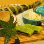乃り英 - 八寸（粽胡麻豆腐・インゲン胡麻和え・白瓜松前押・トコブシ）