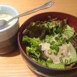 梅丘寿司の美登利 - 超特選にぎりのセットに付いてる茶碗蒸し＆ミニカニ味噌サラダ
