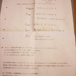 SAKURAGUMI - 最後に渡される、本日供された料理一覧。