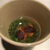 鉄板焼き いわ倉 - たたきオクラ・ジュンサイ・生雲丹