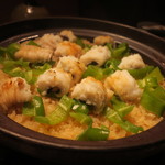 鈴しろ - 名残ハモと万願寺唐辛子の炊き込み御飯