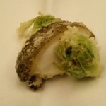 緒方 - 黒あわびとふきのとうのてんぷら