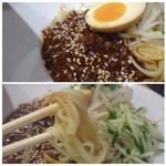 春水堂 - ＊煮卵が意外に美味しくて。 ＊麺は台湾で何度か頂いた「板條麺」という少し平たい麺でした。