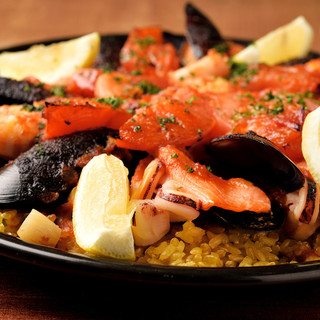 Seafood brown rice paella [Premium course]