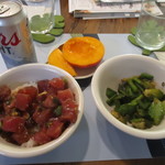 Don Quijote - 買ったアヒポケ２種類で作った夕食