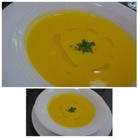 ラ・カロッツァ - ◆カボチャのポタージュ（共通）・・かぼちゃが濃厚で甘く美味しいスープ。量もタップリ。