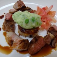 ラ・カロッツァ - ◆九州産豚のグリエ 黒酢バルサミコソース 豚肉自体は柔らかく甘みを感じて美味しいそう。